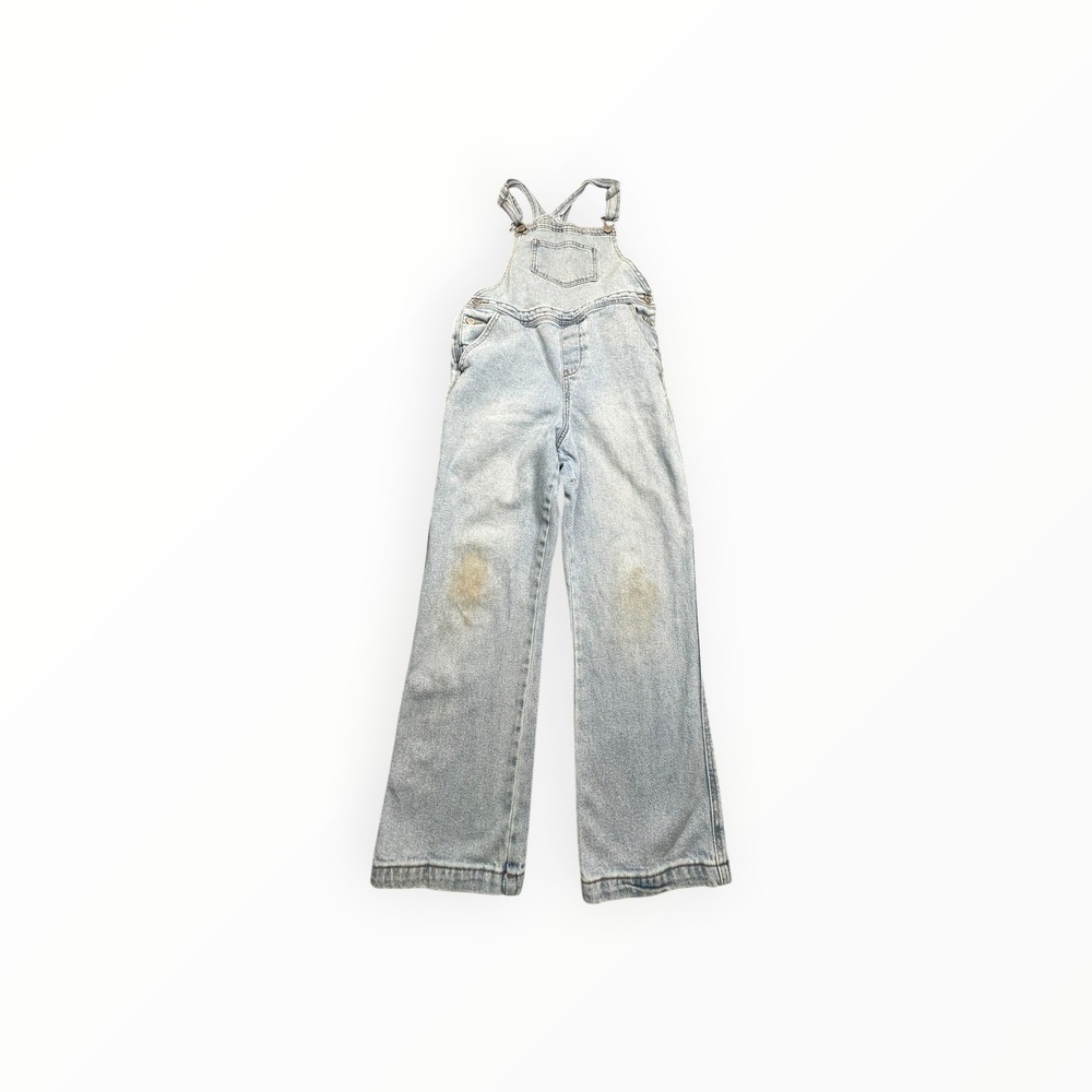 Art Class Denim Overalls‎ Girls M 8-10 Light Wash Carpenter Wide Leg Utility Bib